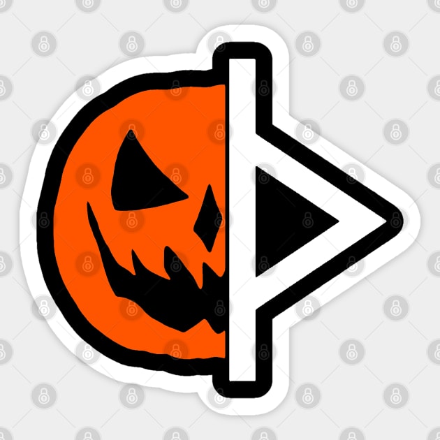 Halloween 6 pumpkin / thorn symbol (thurisaz) Sticker by The_Shape